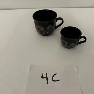 Elegant Black Floral Coffee Mug an espresso mug Set